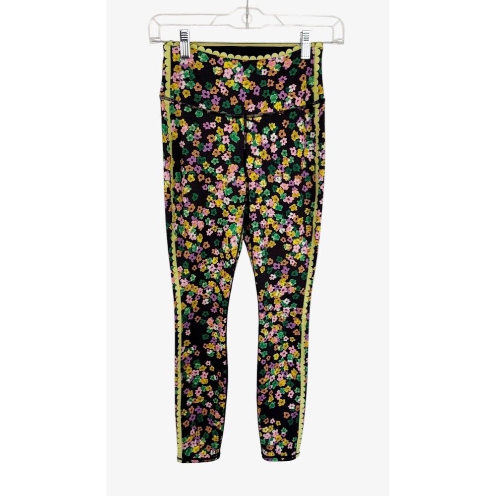 IVL Collective  4 Hydrasculpt /8 Mini Floral ScallopTrim Leggings Multi EUC